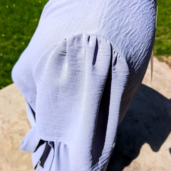 Gilli Lavender Ruffled Faux Wrap Mini Dress - Picture 3 of 6